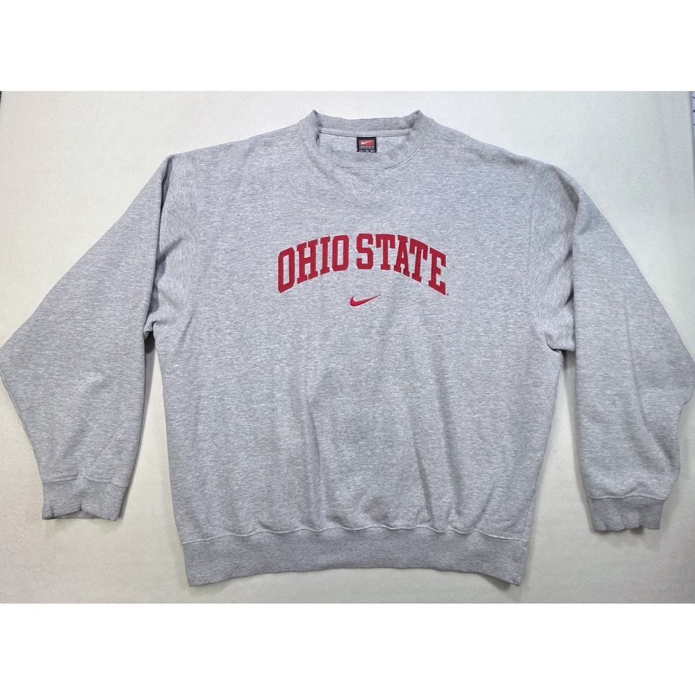 Vintage Nike Team Ohio State Buckeyes Pullover Sweatshirt Center Swoosh Mens XL